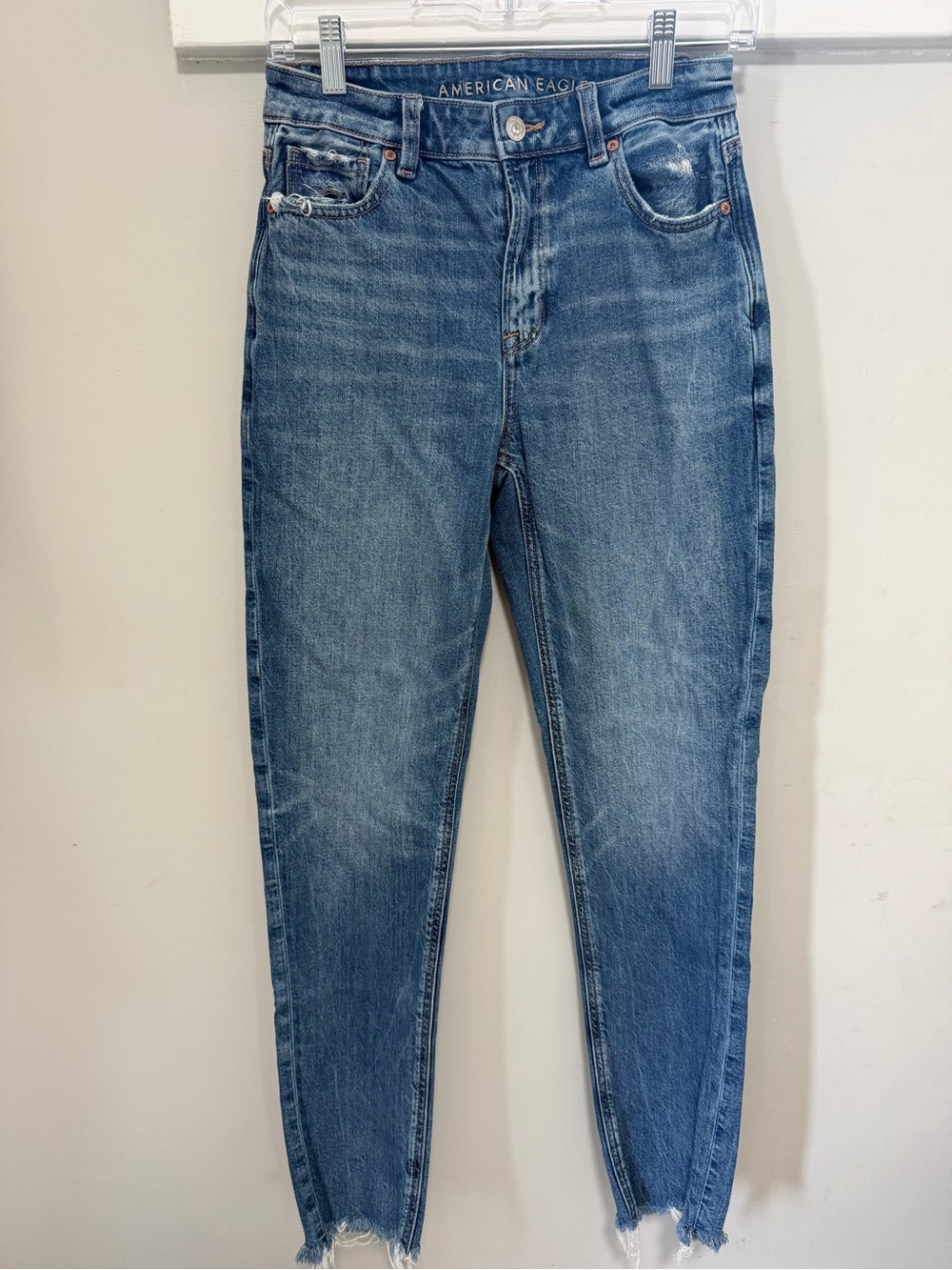 American Eagle Outfitters Stigid Medium Blue High-Rise Skinny Jeans